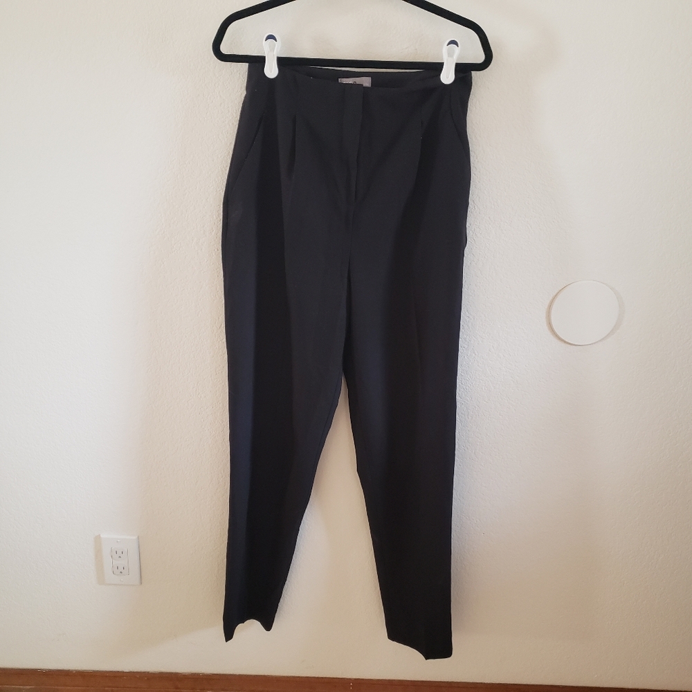 Asos‎ Pleated Classic Black Straight Leg Trousers 8